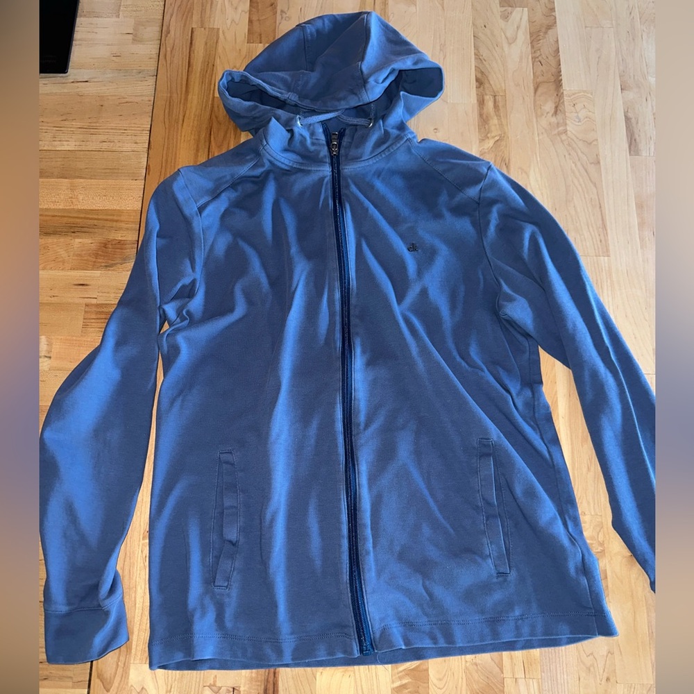 Calvin Klein Men's Blue Hooded Jacket in Medium